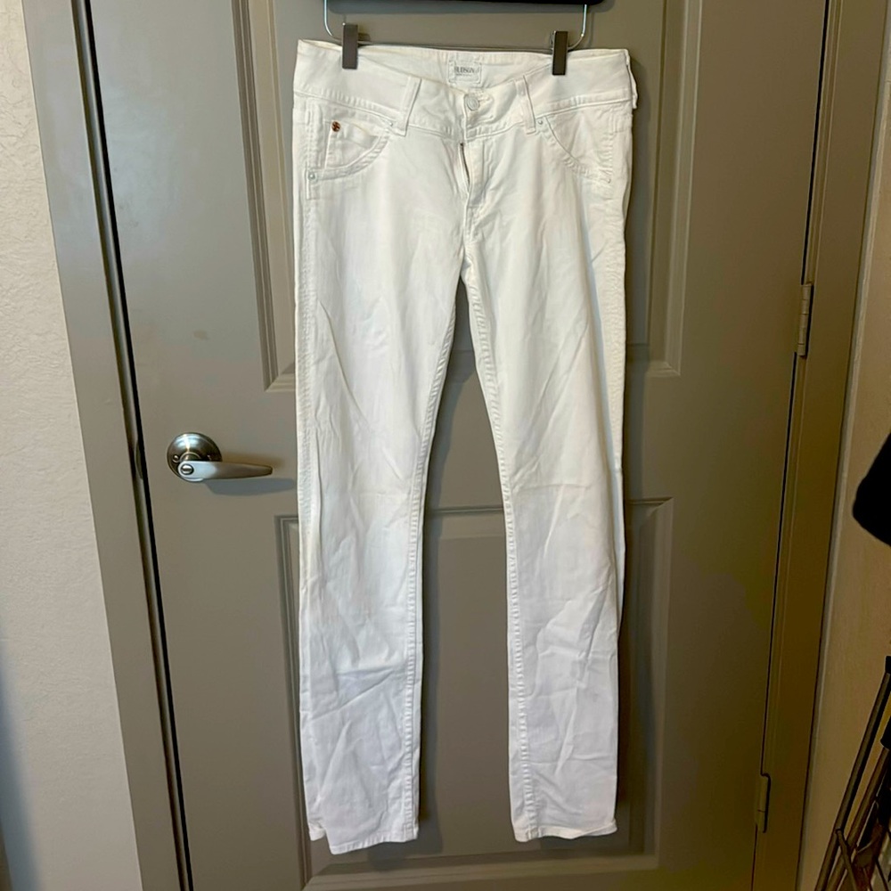 Hudson White Straight Leg Jeans Size 28